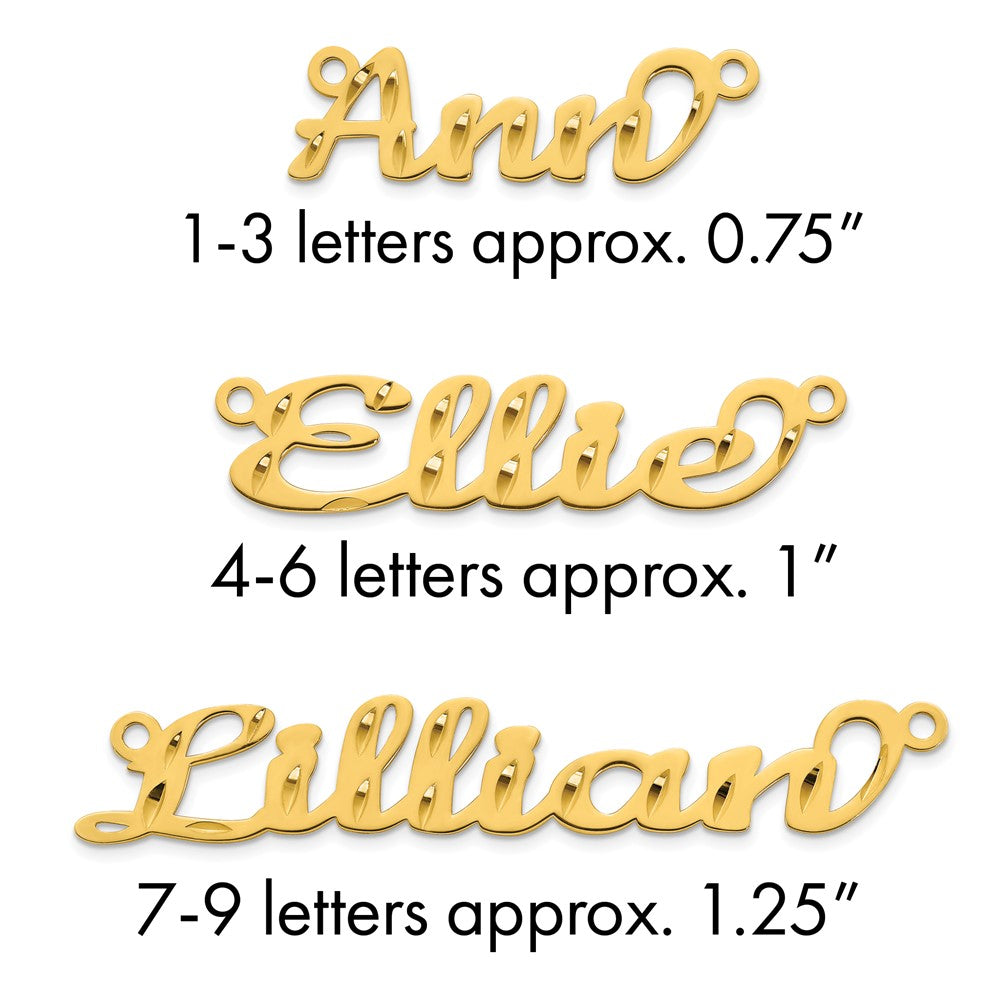 14k Yellow Gold Diamond-cut Name Plate