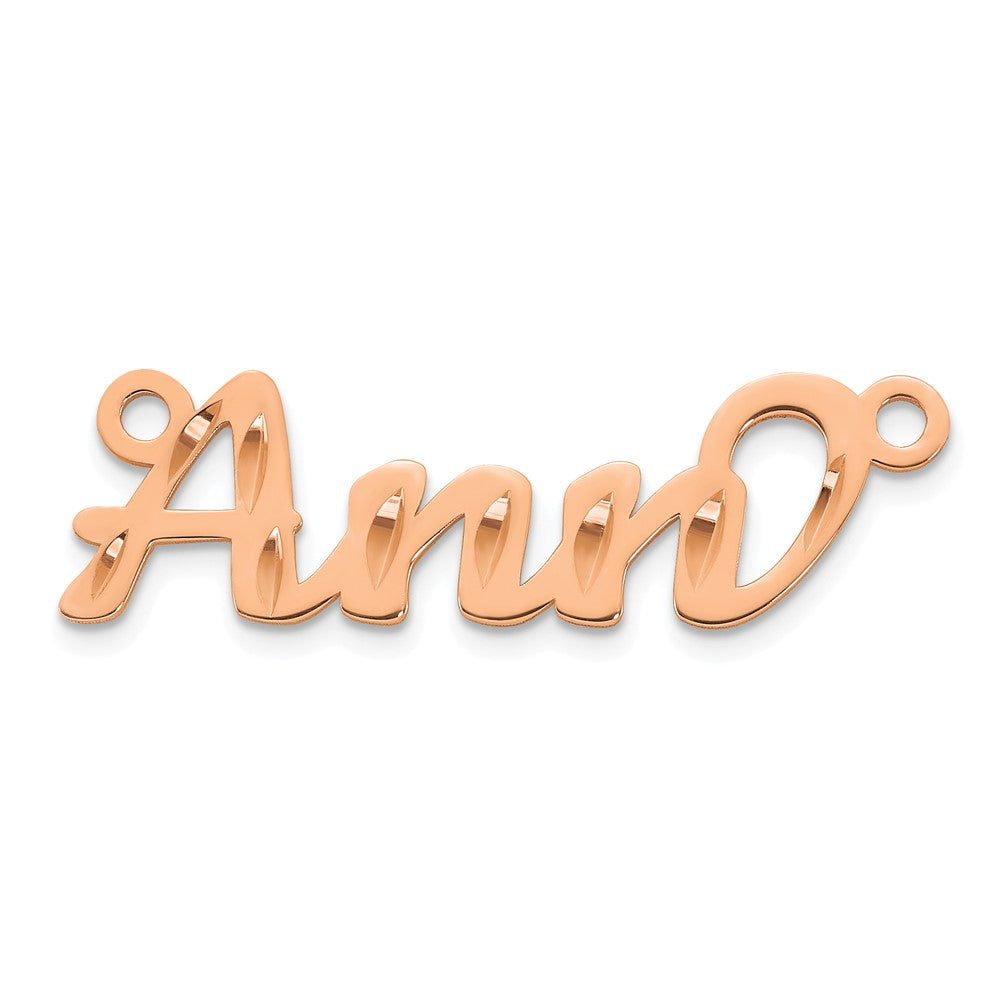 Sterling Silver/Rose-plated Diamond-cut Name Plate
