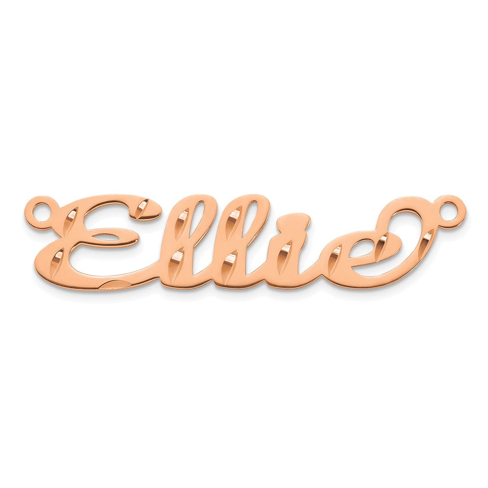 14k Rose Gold Diamond-cut Name Plate