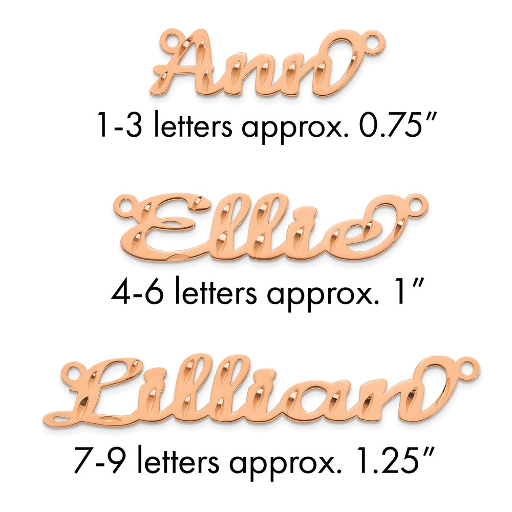 Sterling Silver/Rose-plated Diamond-cut Name Plate