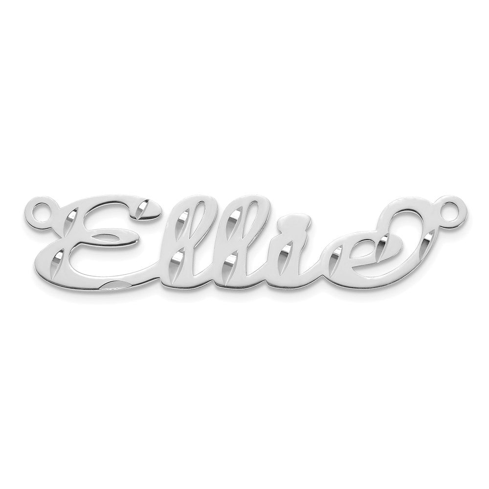 14k White Gold Diamond-cut Name Plate