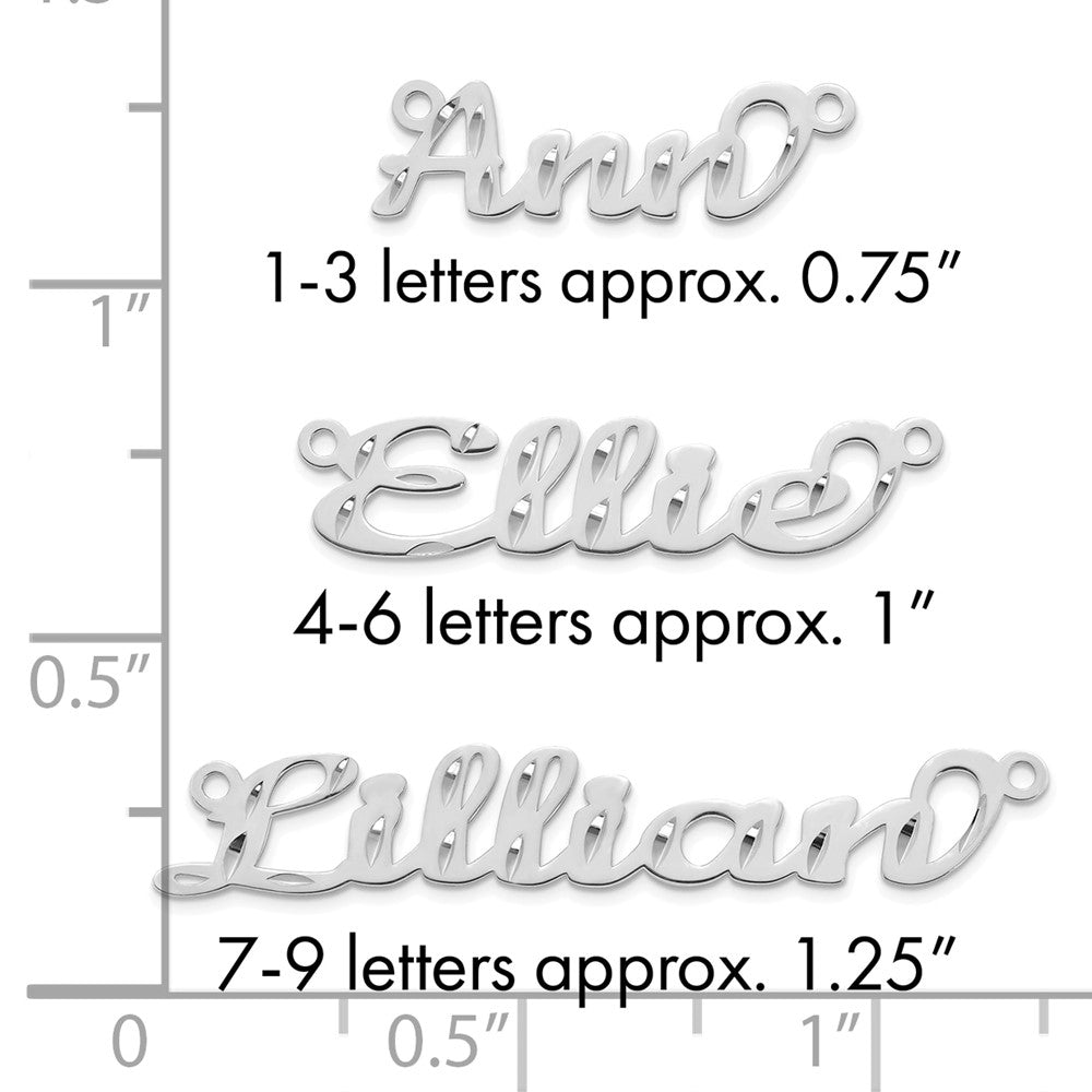 14k White Gold Diamond-cut Name Plate