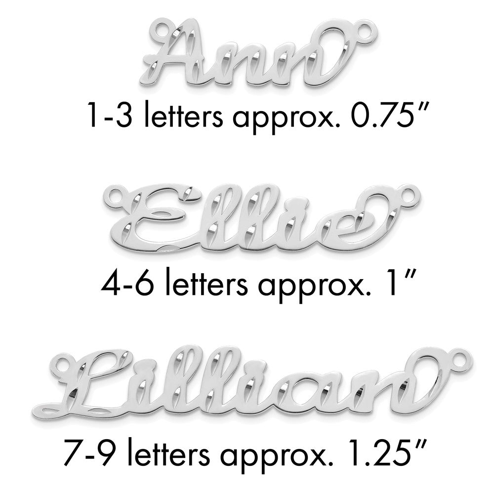 Sterling Silver/Rhodium-plated Diamond-cut Name Plate
