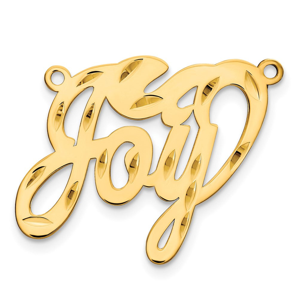 14k Yellow Gold Diamond-cut name Plate