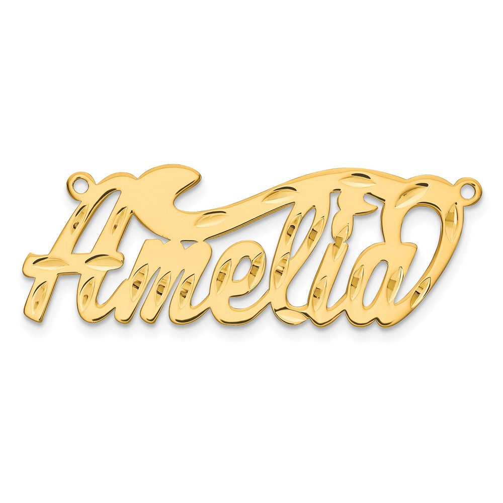 Sterling Silver/Gold-plated Diamond-cut Name Plate