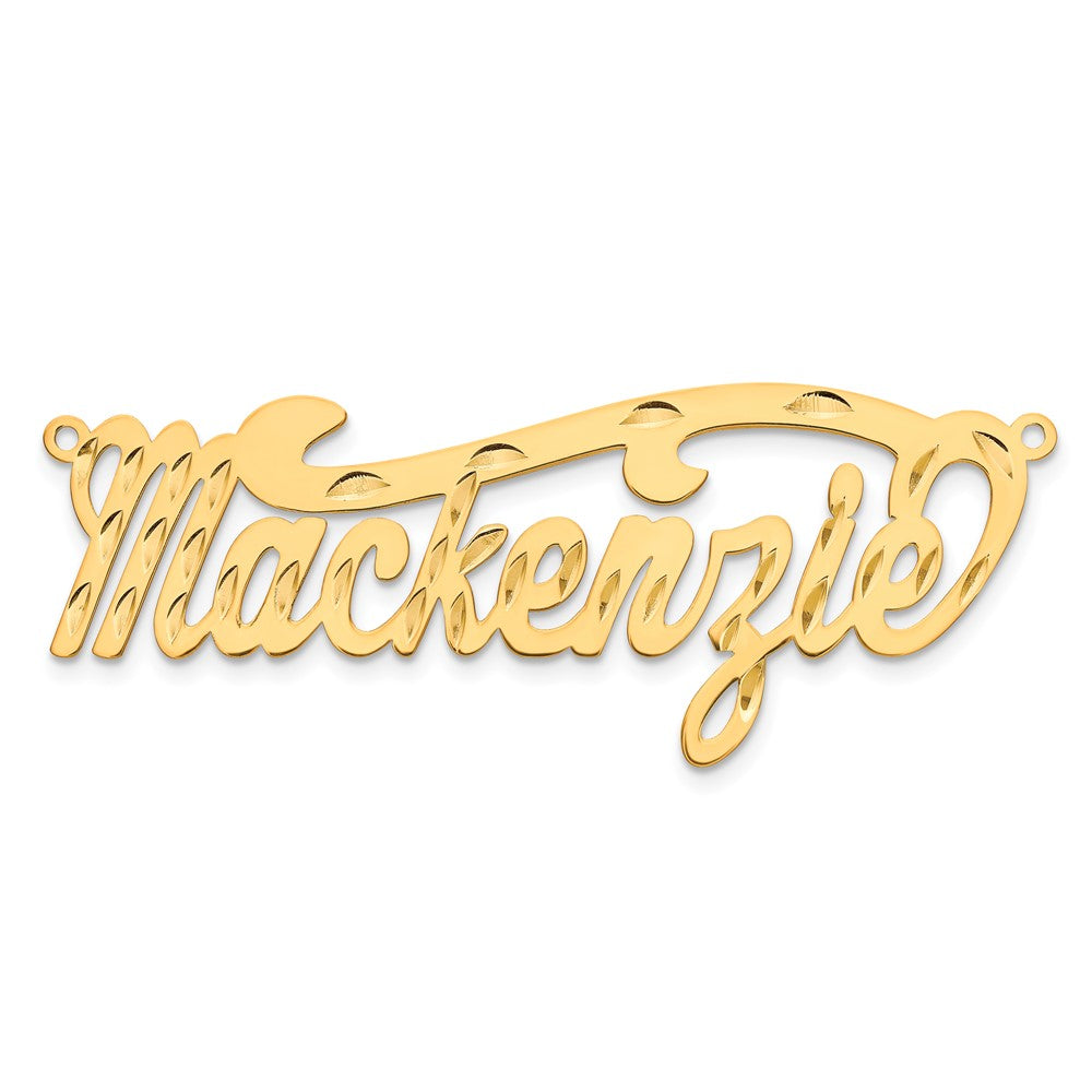 Sterling Silver/Gold-plated Diamond-cut Name Plate