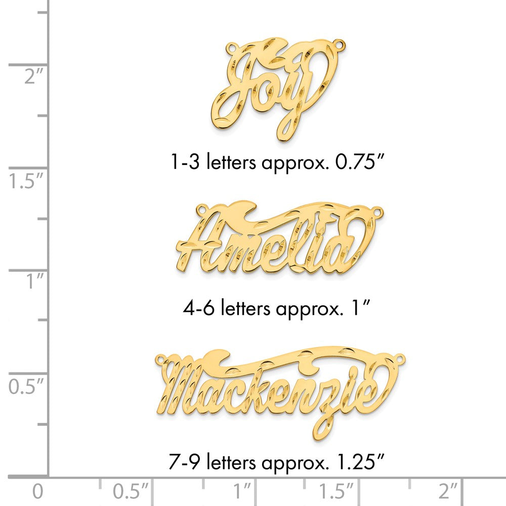 Sterling Silver/Gold-plated Diamond-cut Name Plate