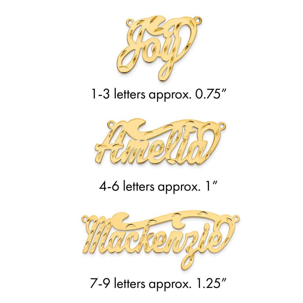 Sterling Silver/Gold-plated Diamond-cut Name Plate