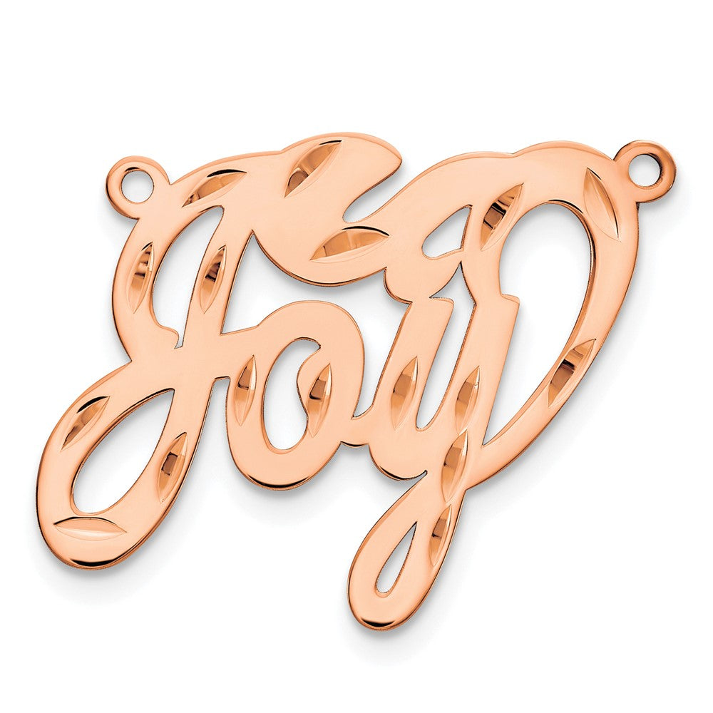 Sterling Silver/Rose-plated Diamond-cut Name Plate