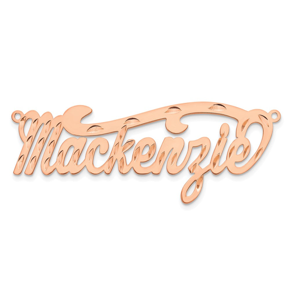 14k Rose Gold Diamond-cut name Plate