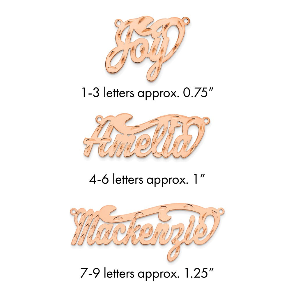 14k Rose Gold Diamond-cut name Plate