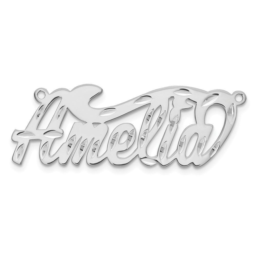 Sterling Silver/Rhodium-plated Diamond-cut name Plate