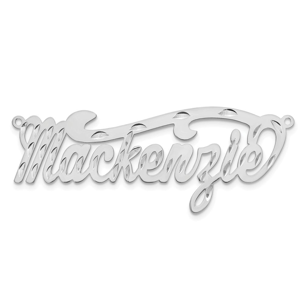 14k White Gold Diamond-cut Name Plate