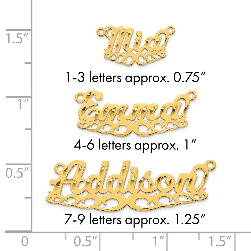 14k Yellow Gold Diamond-cut Wave Name Plate
