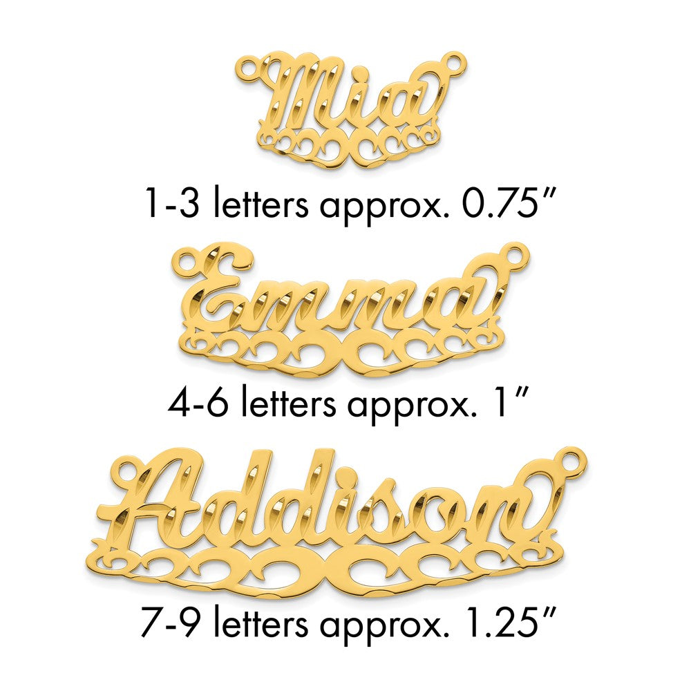 14k Yellow Gold Diamond-cut Wave Name Plate