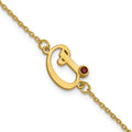 Sterling Silver/Gold-plated Initial and Birthstone Bracelet
