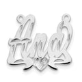 10k White Gold Diamond-cut Heart Name Plate