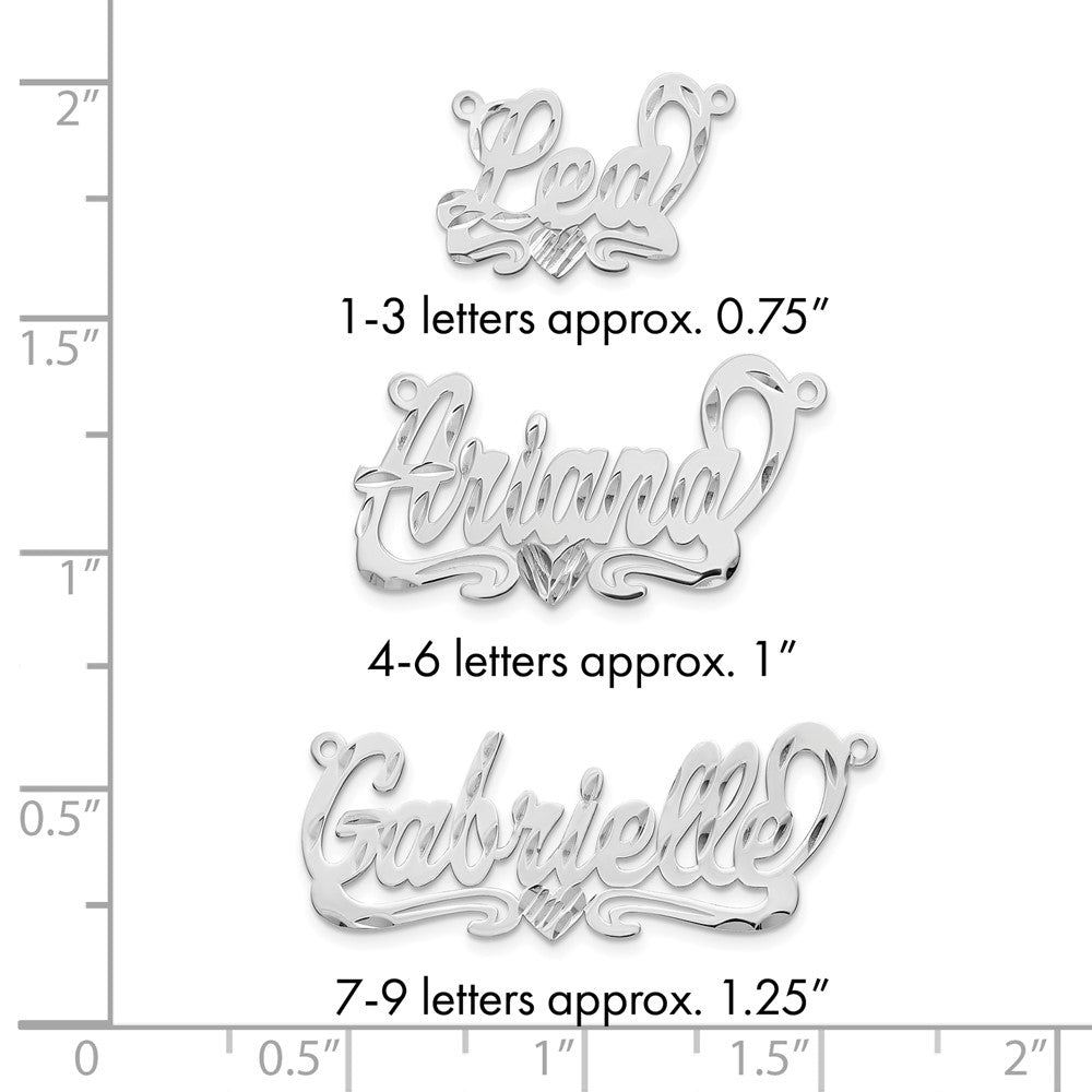 Sterling Silver/Gold-plated Diamond-cut Heart Name Plate
