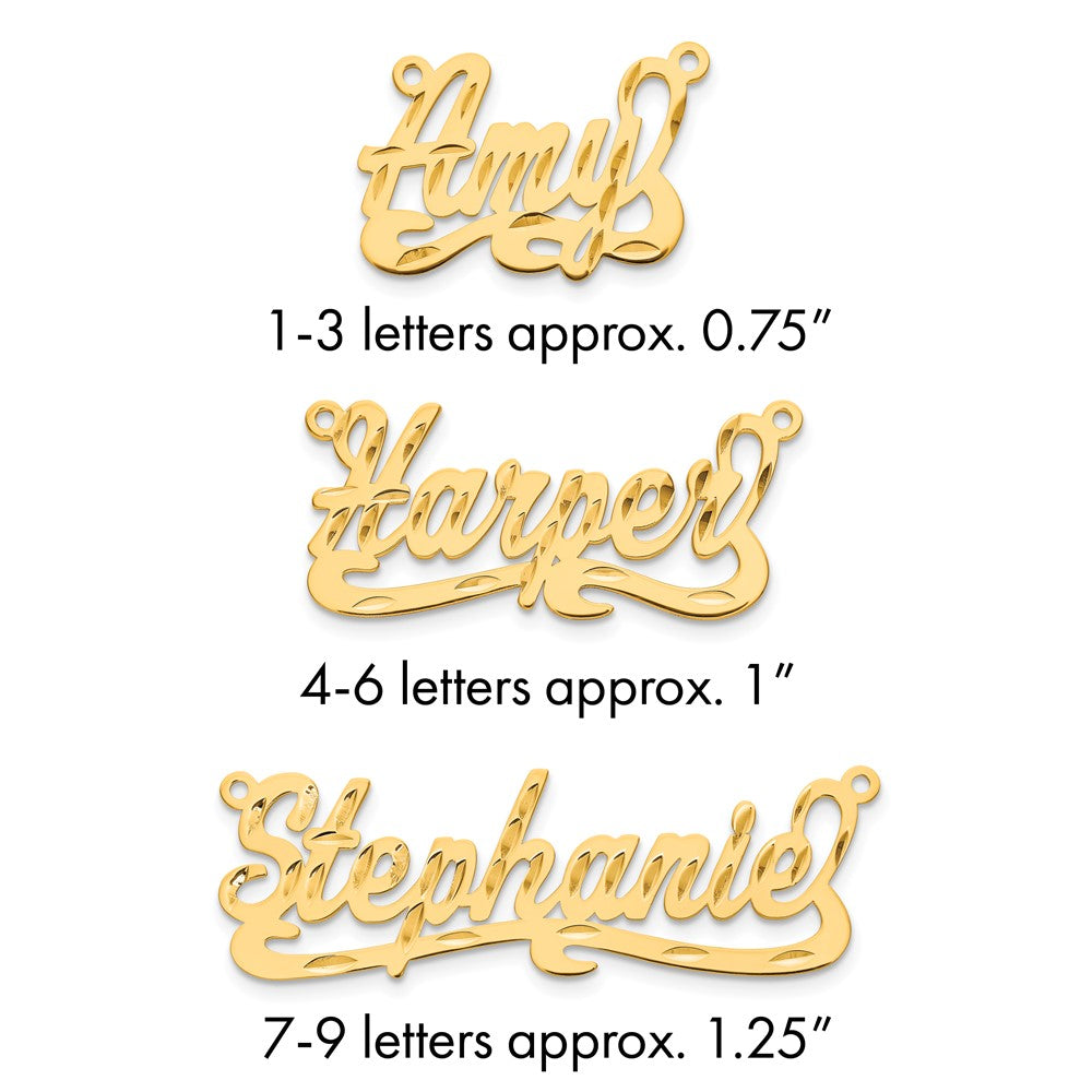 14k Yellow Gold Diamond-cut Name Plate