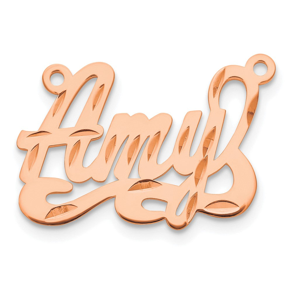 14k Rose Gold Diamond-cut Name Plate