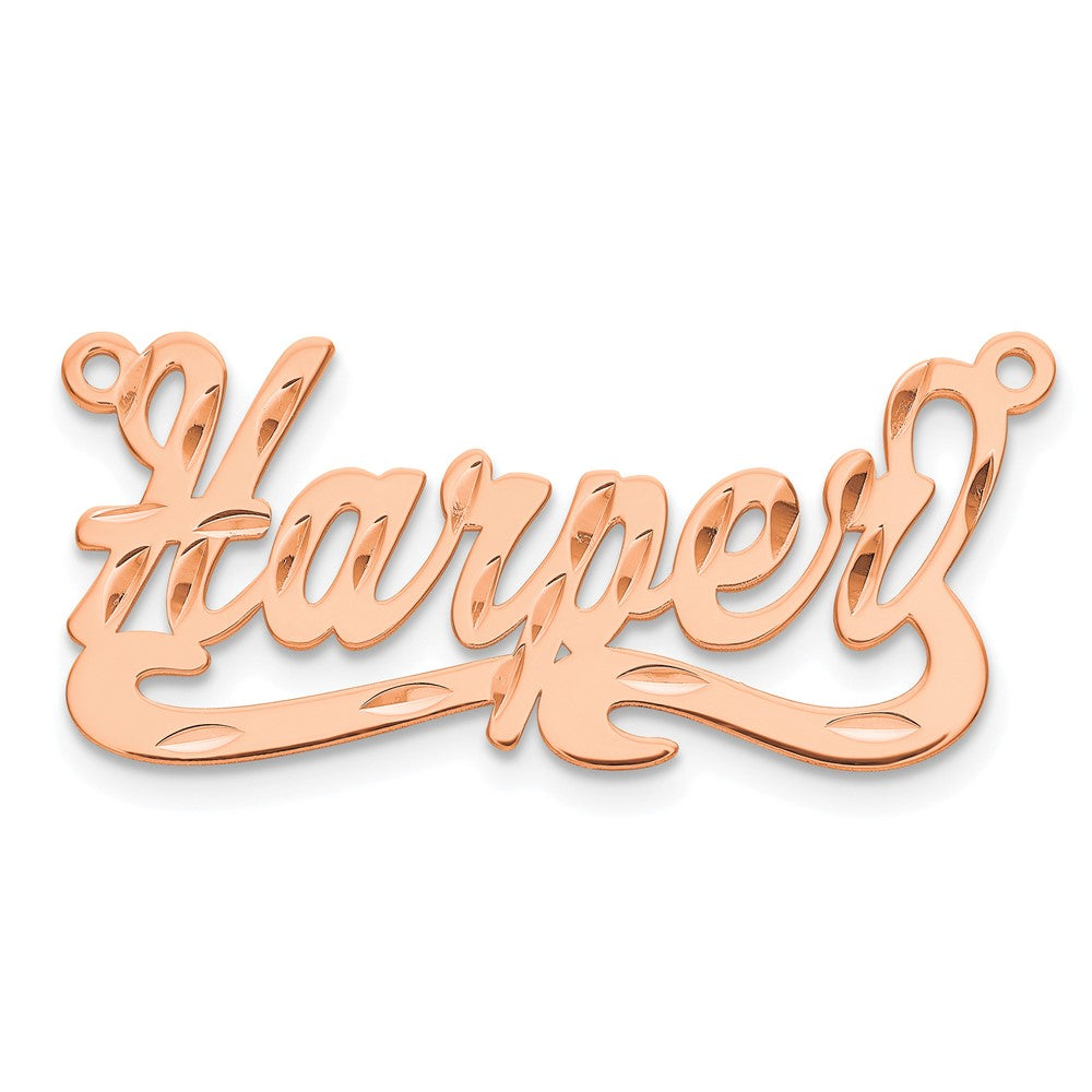 14k Rose Gold Diamond-cut Name Plate