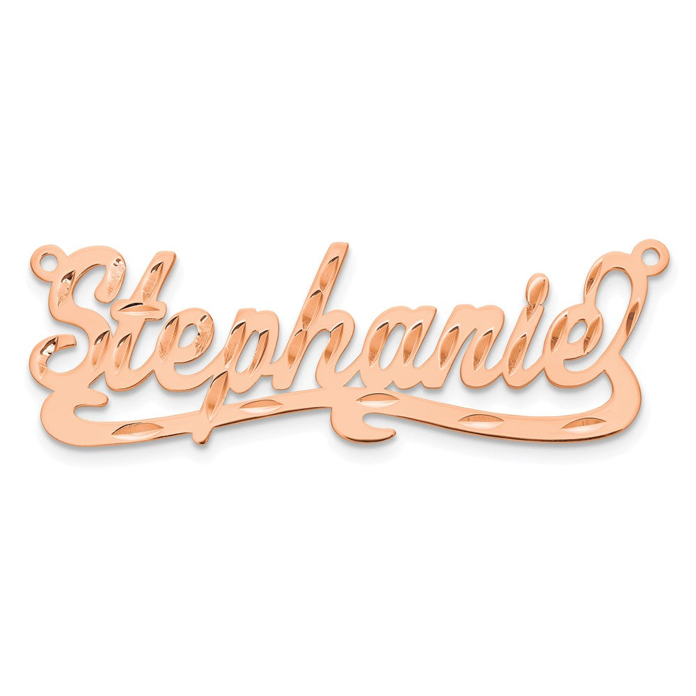 14k Rose Gold Diamond-cut Name Plate