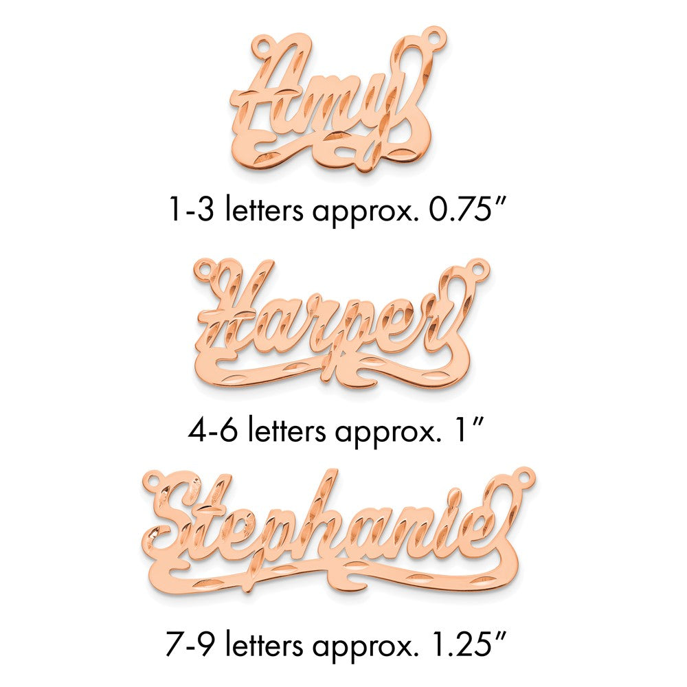 14k Rose Gold Diamond-cut Name Plate