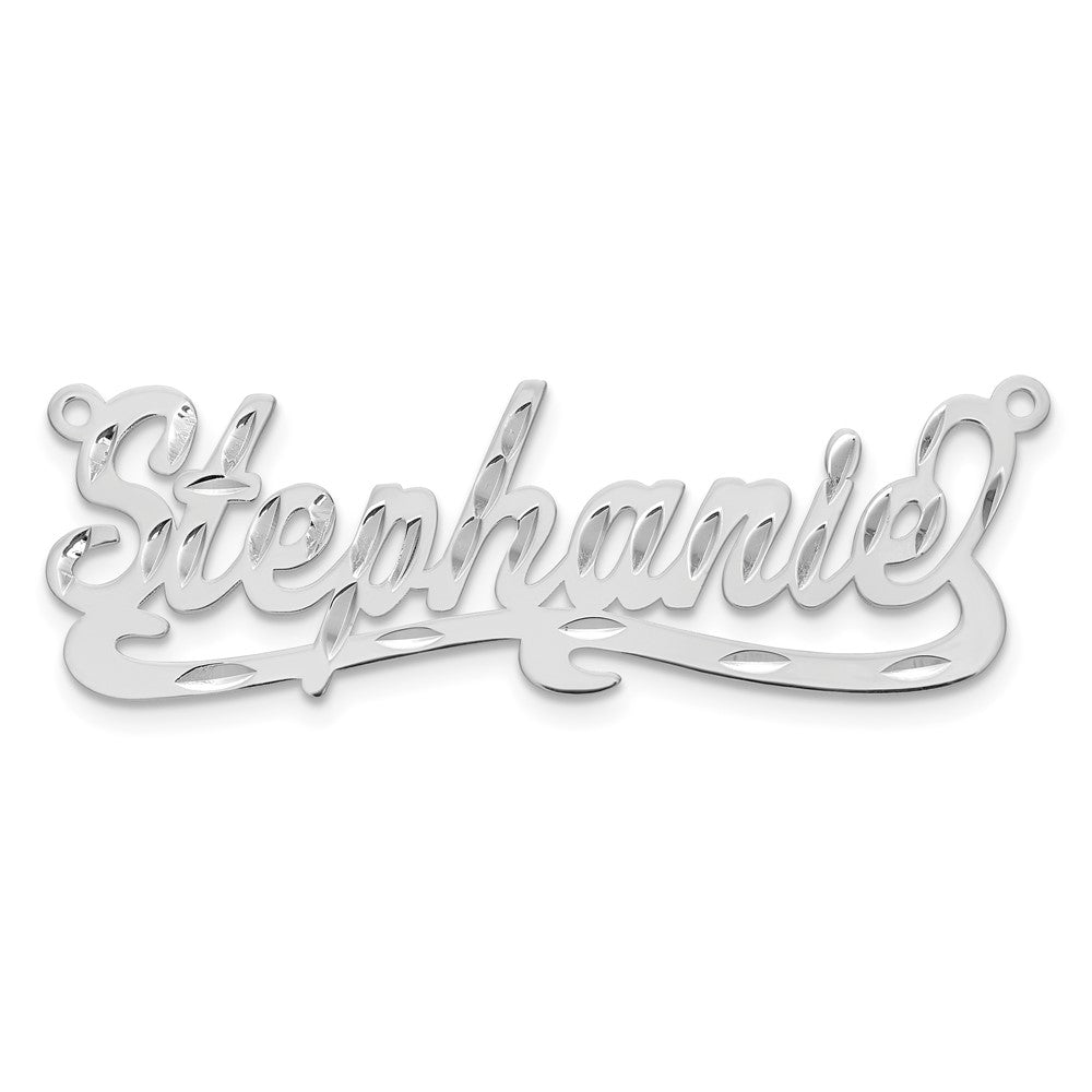 14k White Gold Diamond-cut Name Plate