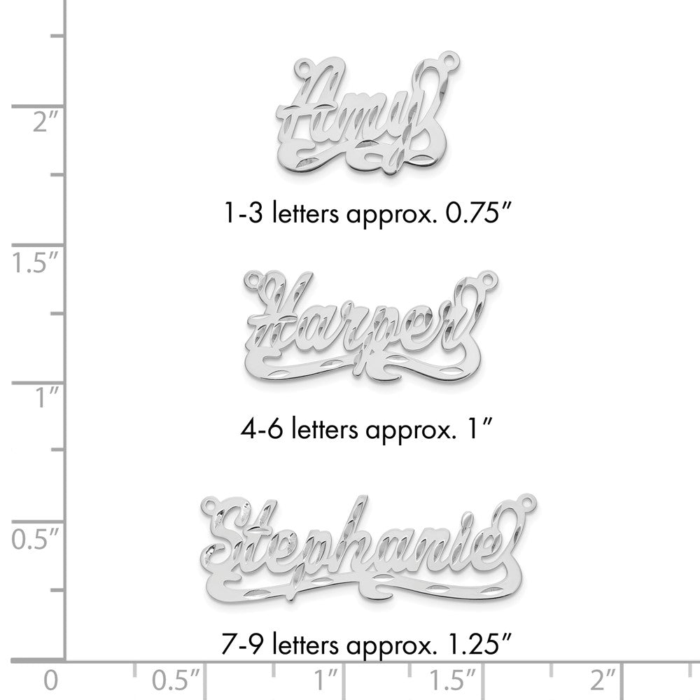 Sterling Silver/Rhodium-plated Diamond-cut Name Plate
