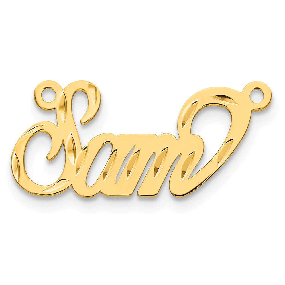 Sterling Silver/Gold-plated Diamond-cut Name Plate