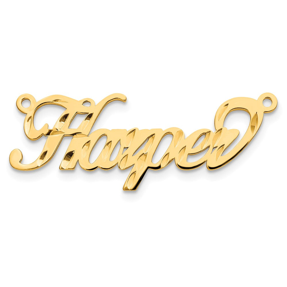Sterling Silver/Gold-plated Diamond-cut Name Plate