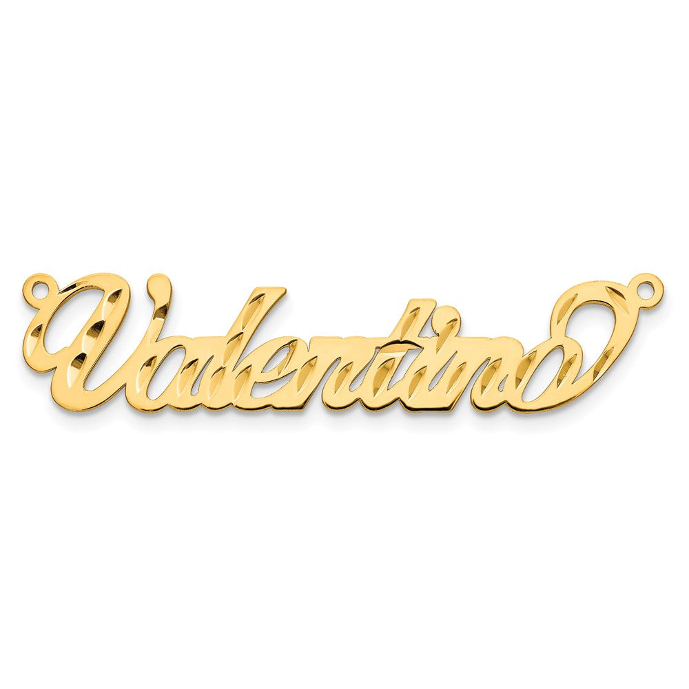 14k Yellow Gold Diamond-cut Name Plate