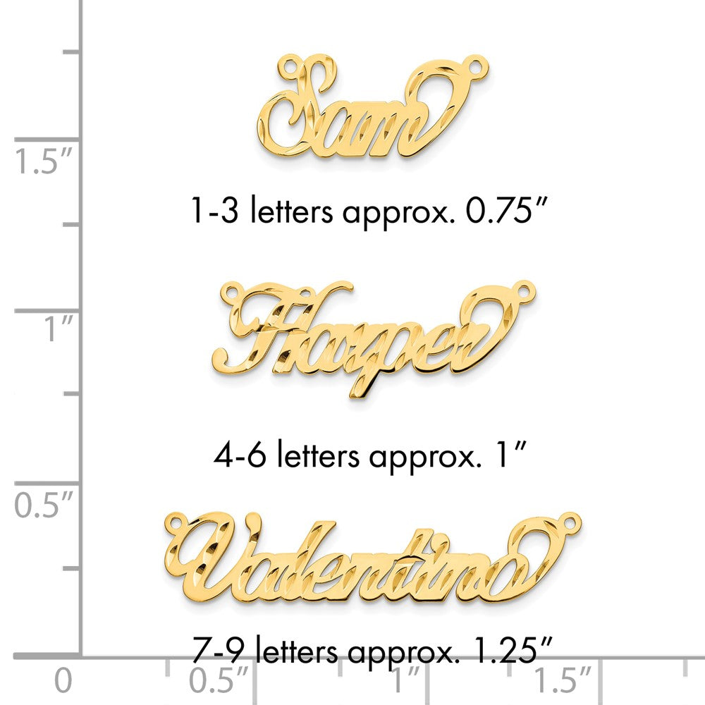 Sterling Silver/Gold-plated Diamond-cut Name Plate