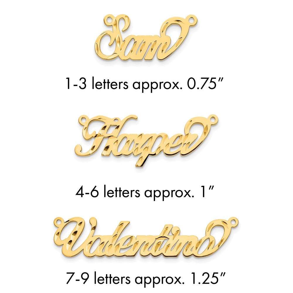 14k Yellow Gold Diamond-cut Name Plate