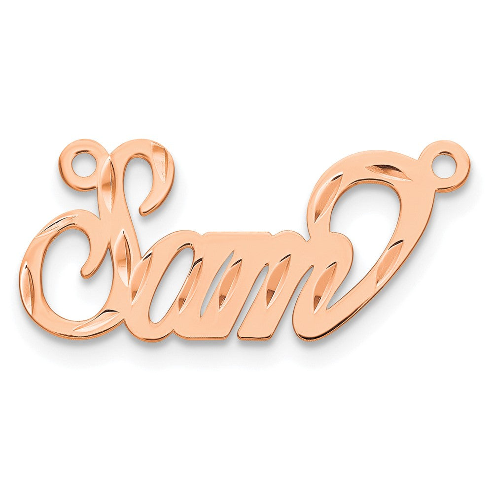 Sterling Silver/Rose-plated Diamond-cut Name Plate