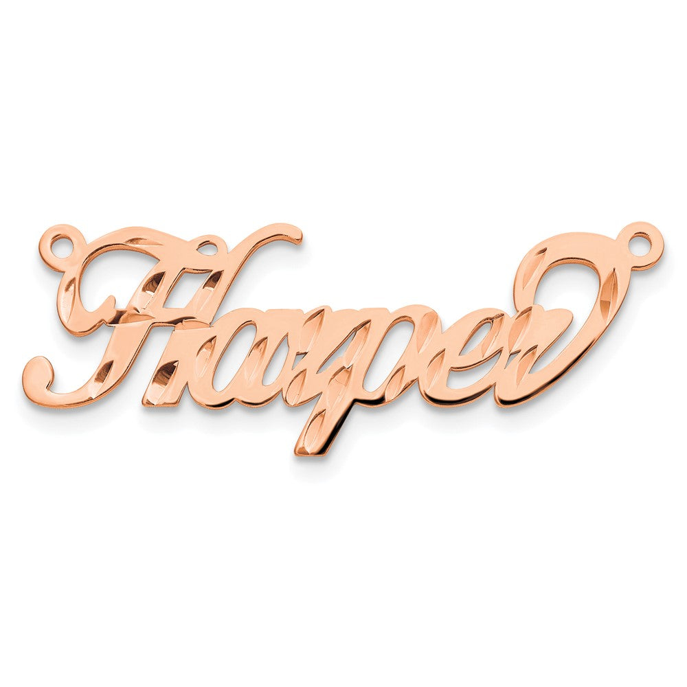 Sterling Silver/Rose-plated Diamond-cut Name Plate