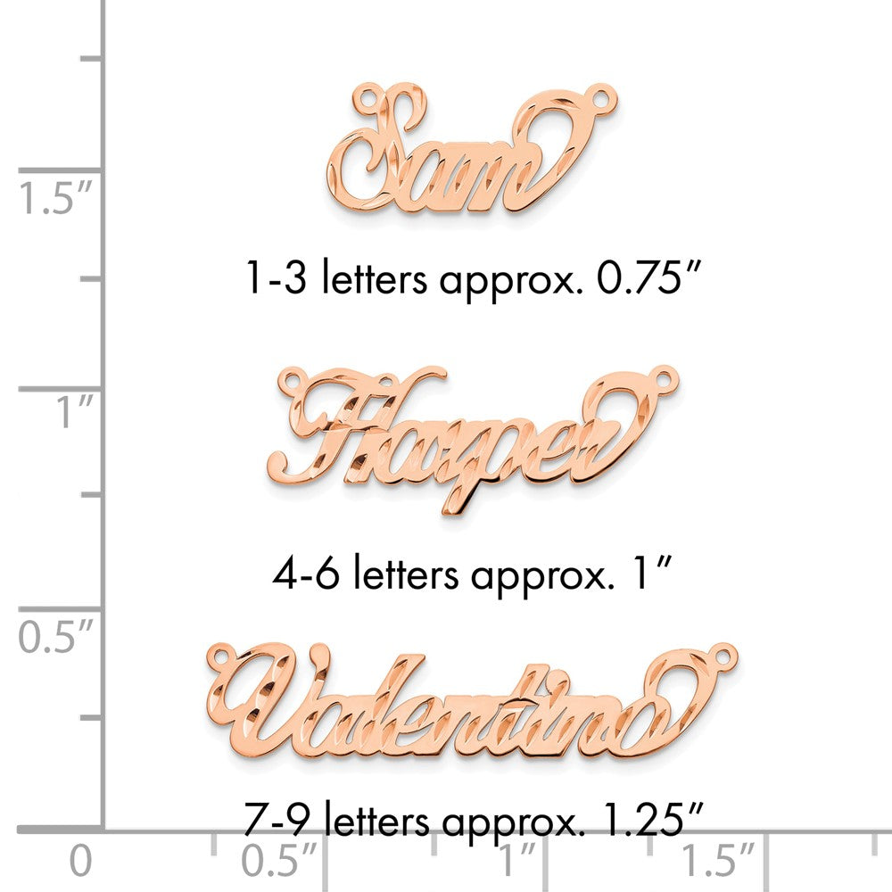 14k Rose Gold Diamond-cut Name Plate