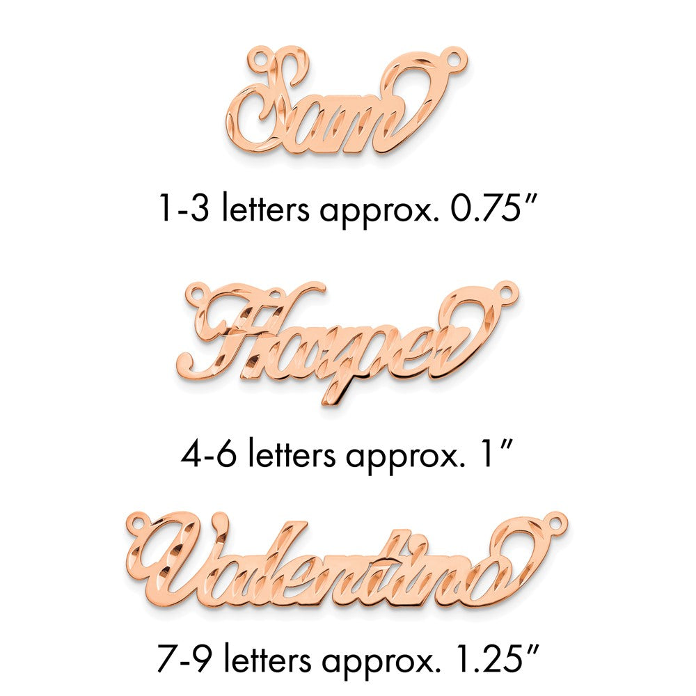 Sterling Silver/Rose-plated Diamond-cut Name Plate