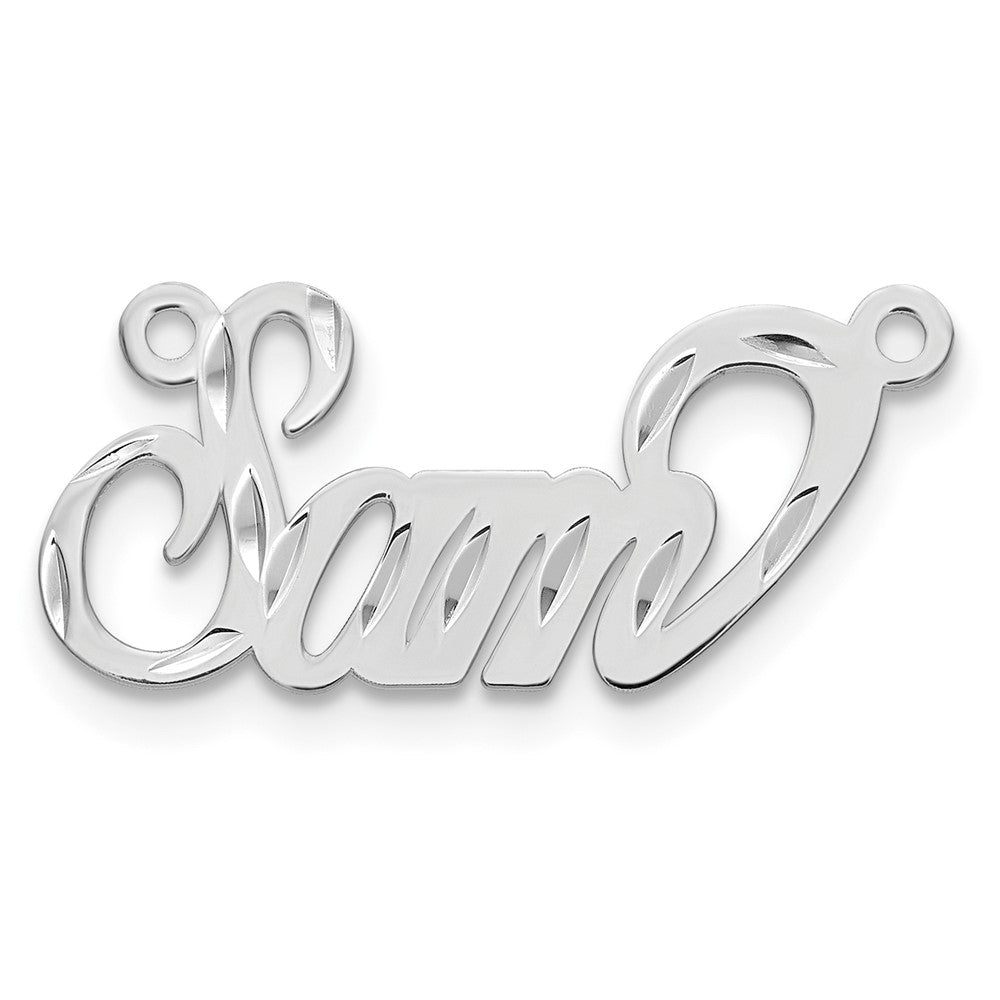 14k White Gold Diamond-cut Name Plate