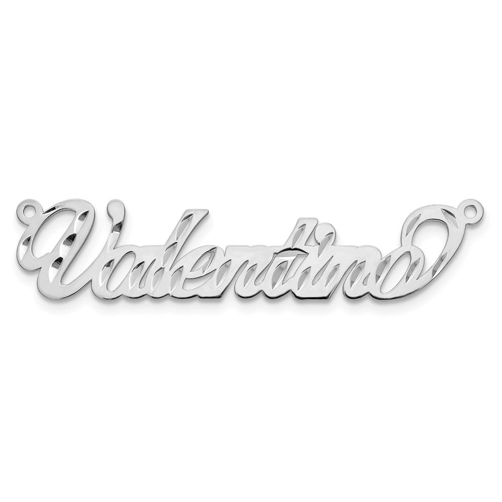 14k White Gold Diamond-cut Name Plate