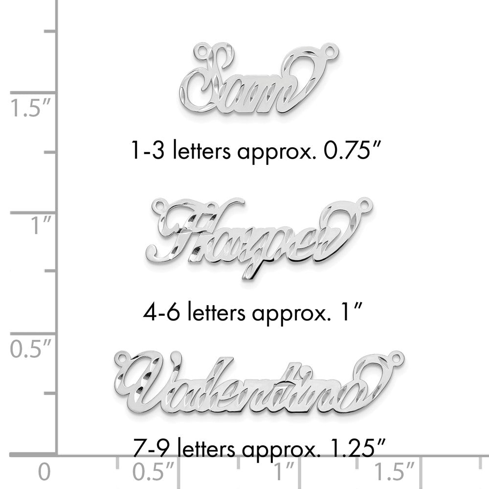 Sterling Silver/Rhodium-plated Diamond-cut Name Plate