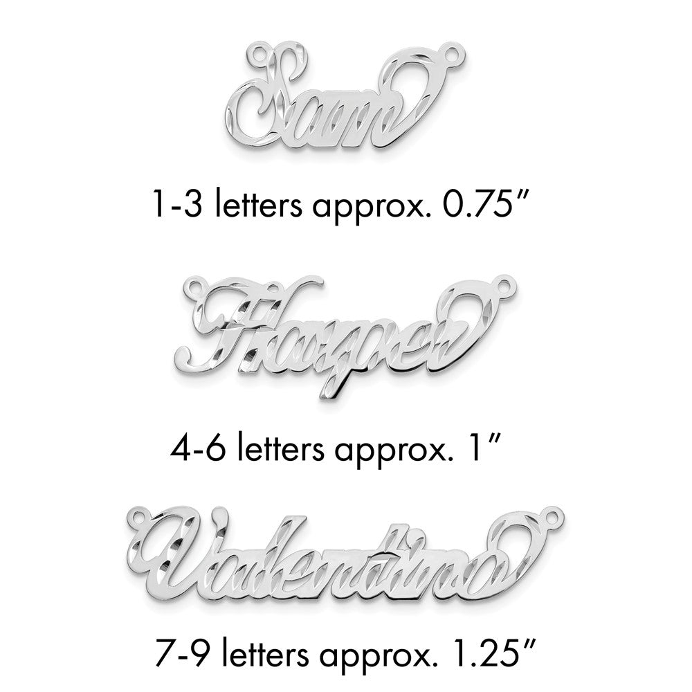 14k White Gold Diamond-cut Name Plate