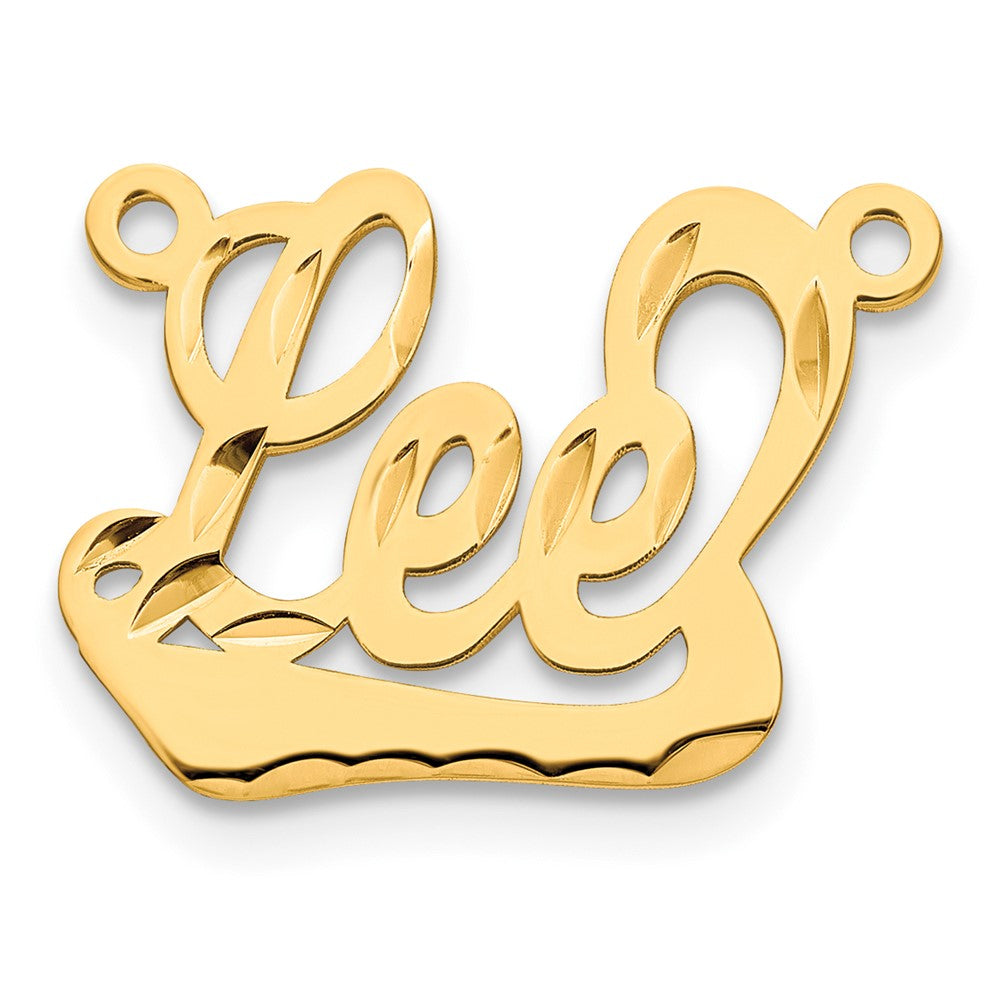 Sterling Silver/Gold-plated Diamond-cut Underlined Name Plate