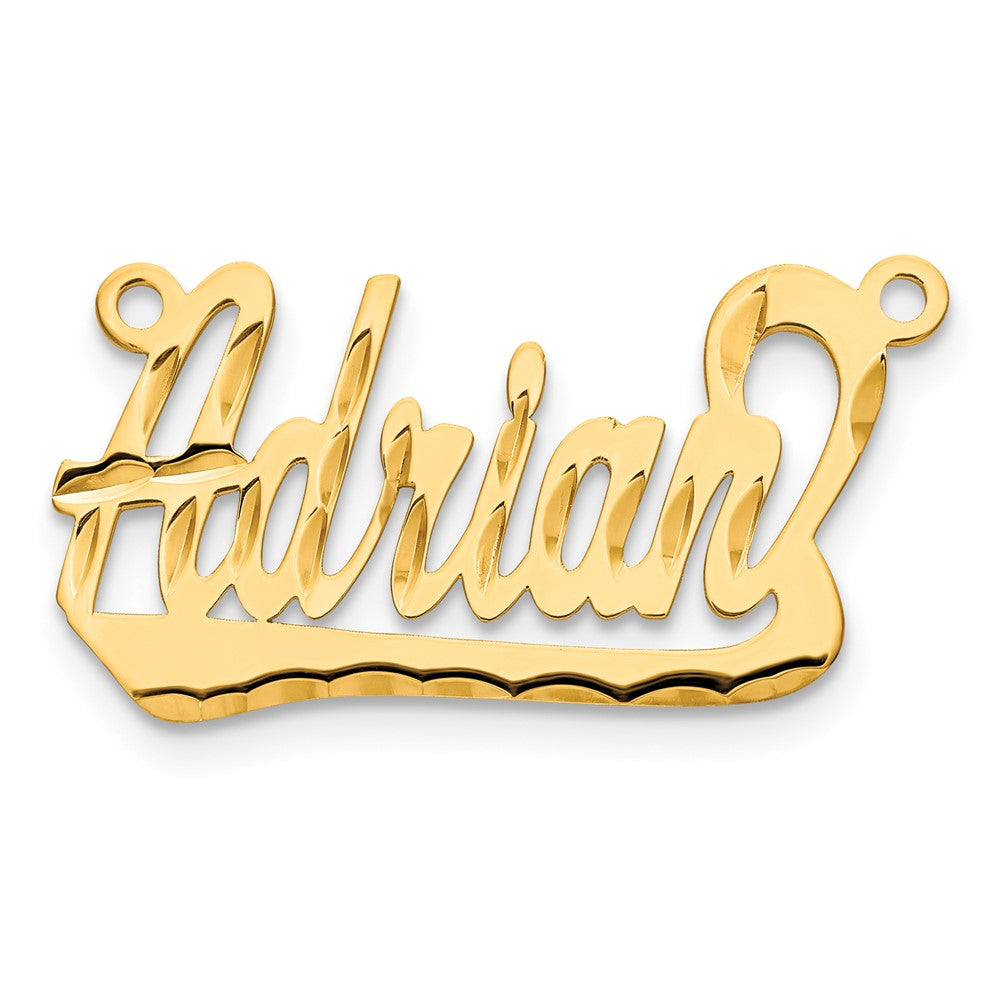 Sterling Silver/Gold-plated Diamond-cut Underlined Name Plate