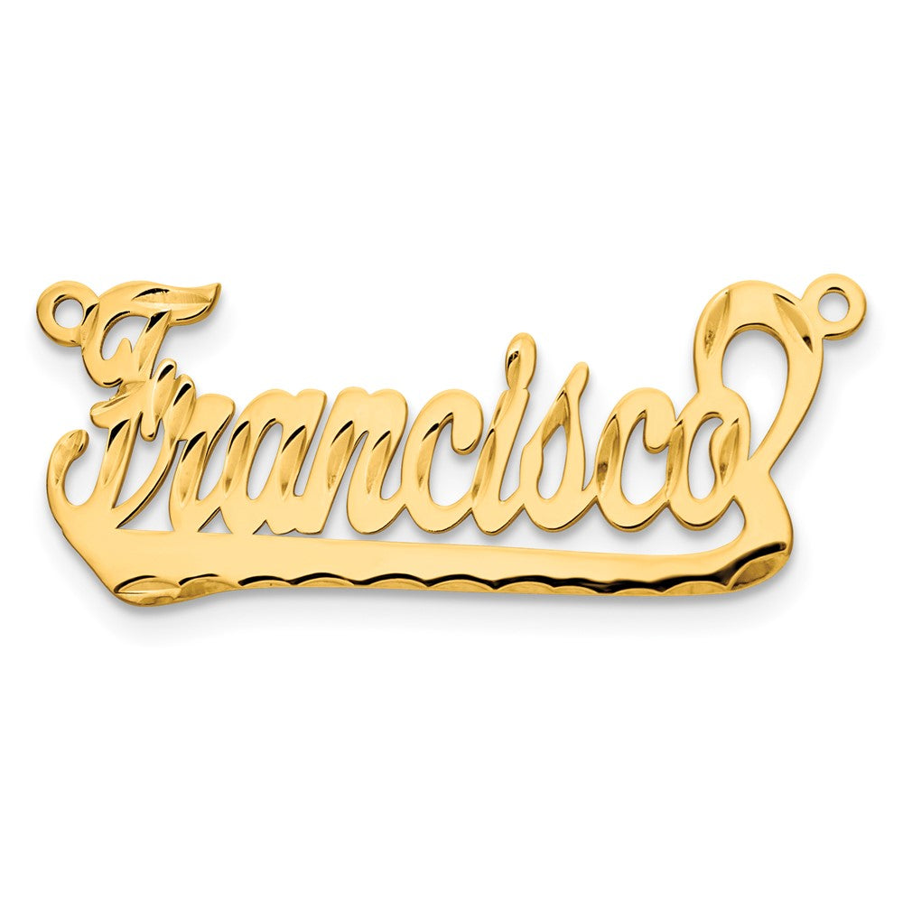 14k Yellow Gold Diamond-cut Underlined Name Plate