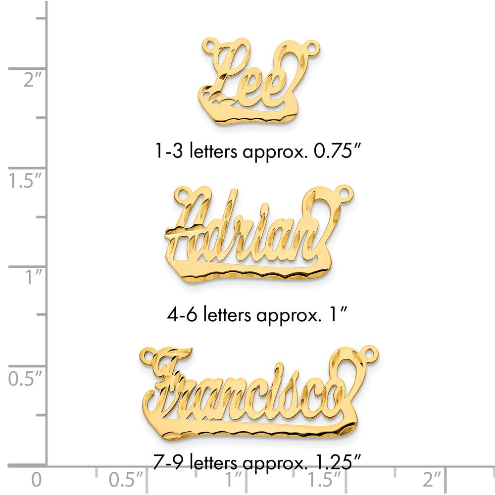 14k Yellow Gold Diamond-cut Underlined Name Plate