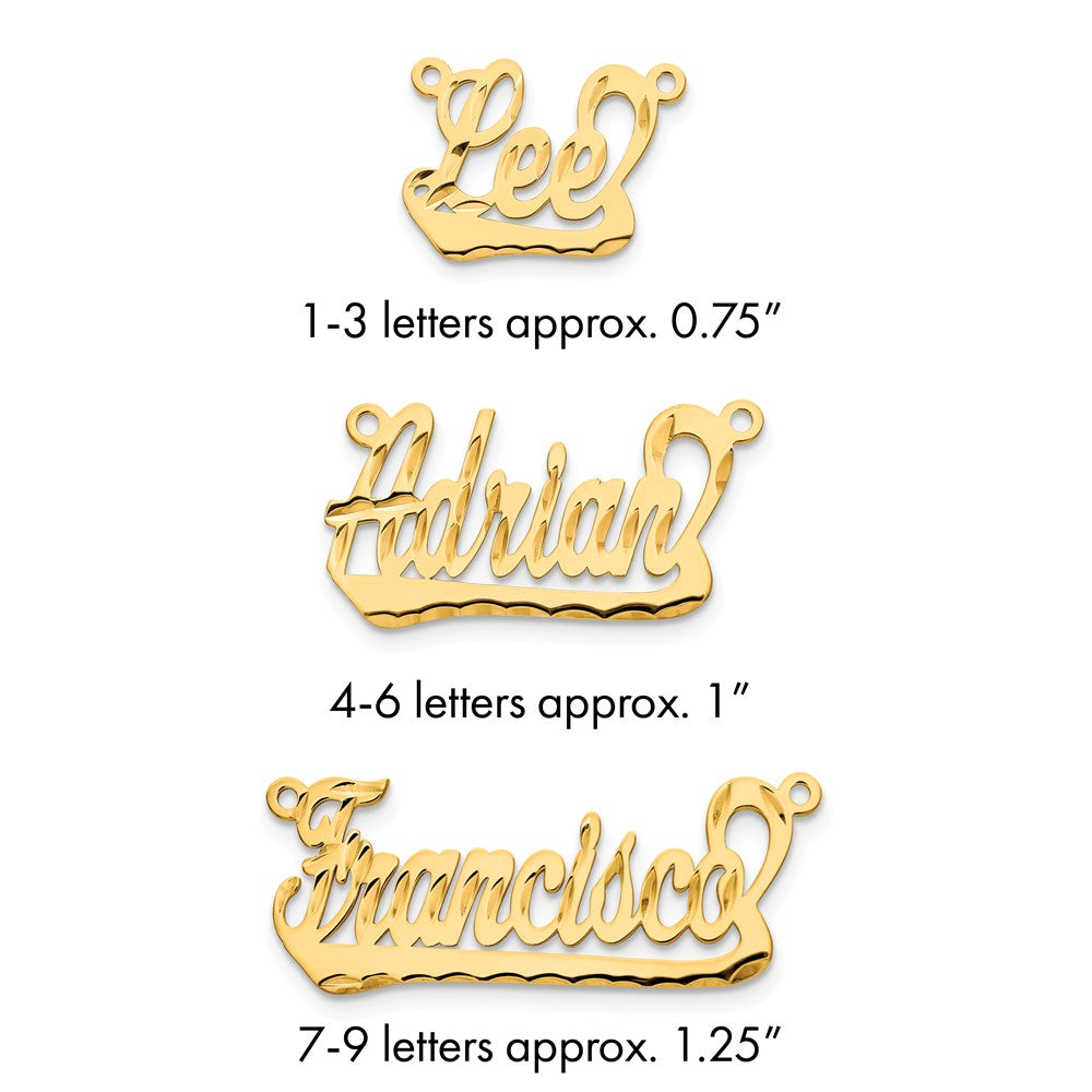 Sterling Silver/Gold-plated Diamond-cut Underlined Name Plate