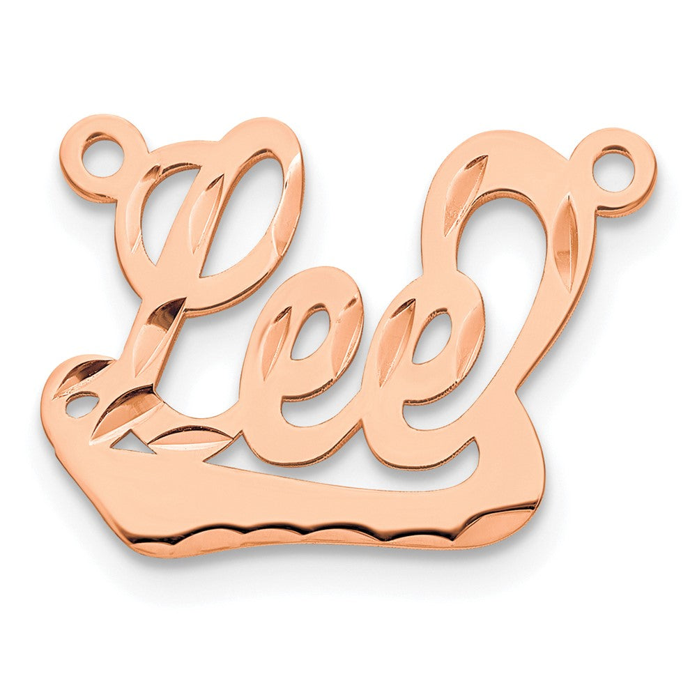 14k Rose Gold Diamond-cut Underlined Name Plate