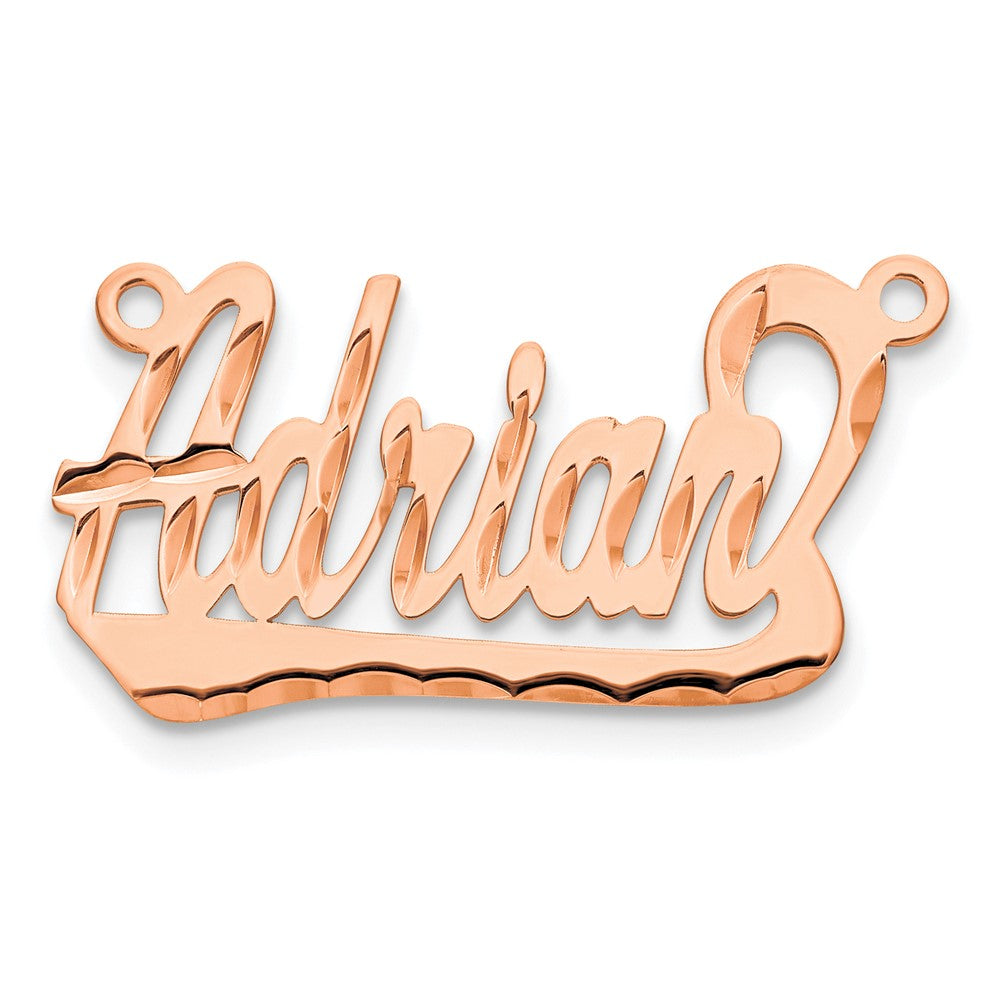 Sterling Silver/Rose-plated Diamond-cut Underlined Name Plate