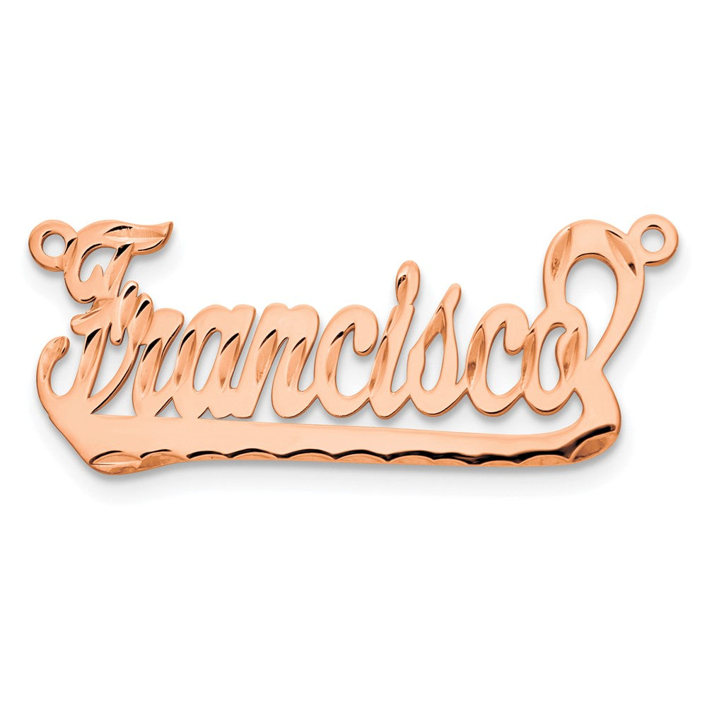 14k Rose Gold Diamond-cut Underlined Name Plate